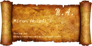 Miron Abigél névjegykártya